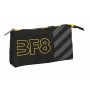 Trousse Fourre-Tout Triple BlackFit8 Zone Noir 22 x 12 x 3 cm Recyclado