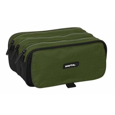 Trousse Fourre-Tout Triple Safta Dark Forest Vert 21,5 x 10 x 8 cm