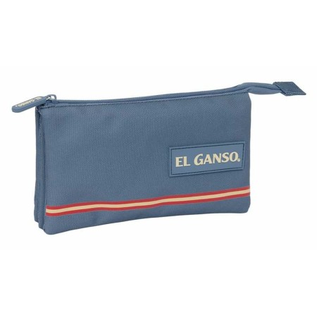 Trousse Fourre-Tout Triple El Ganso Basics Bleu 22 x 12 x 3 cm