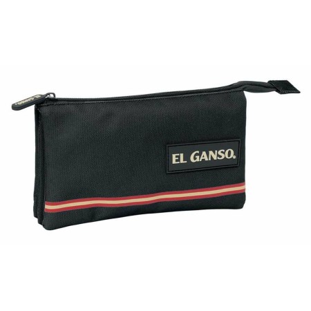 Trousse Fourre-Tout Triple El Ganso Basics Noir 22 x 12 x 3 cm