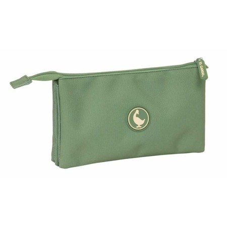 Trousse Fourre-Tout Triple El Ganso Basics Vert 22 x 12 x 3 cm