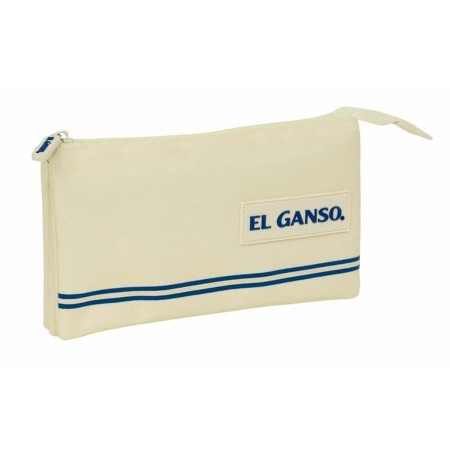 Trousse Fourre-Tout Triple El Ganso Basics Beige 22 x 12 x 3 cm