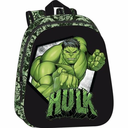 Sac à dos enfant 3D Hulk Noir Vert 27 x 33 x 10 cm