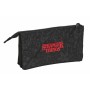 Trousse Fourre-Tout Triple Stranger Things Noir 22 x 12 x 3 cm