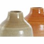 Vase DKD Home Decor Porcelaine Marron Orange (14 x 14 x 17 cm) (2 Unités)