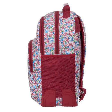Cartable Safta Flores coimbra burdeos 32 x 42 x 15 cm
