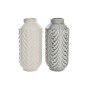 Vase DKD Home Decor Porcelaine Gris Beige (16 x 16 x 34 cm) (2 Unités)