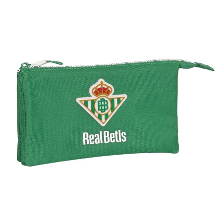 Trousse Fourre-Tout Triple Real Betis Balompié Vert 22 x 12 x 3 cm