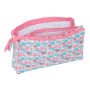 Trousse Fourre-Tout Triple Safta Flores 22 x 12 x 3 cm