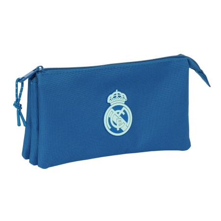 Trousse Fourre-Tout Triple Real Madrid C.F. Bleu 22 x 12 x 3 cm