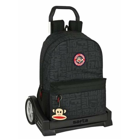 Mochila Escolar con Ruedas Paul Frank 30 x 46 x 14 cm Negro