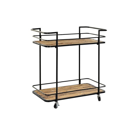 Chariot de service DKD Home Decor Naturel Noir Métal Rotin (68 x 37,5 x 70,5 cm)