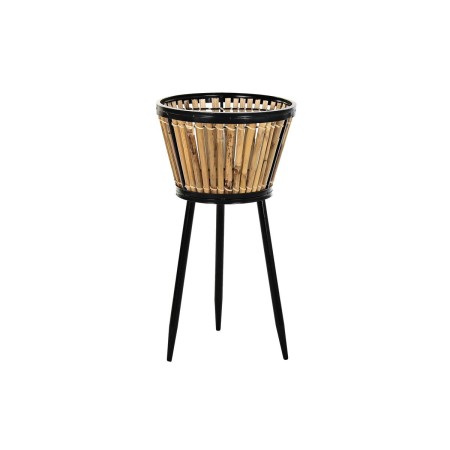 Cache-pot DKD Home Decor Naturel Noir Métal Rotin (30 x 30 x 55 cm)