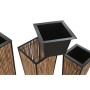 Set de pots DKD Home Decor Naturel Noir Métal Rotin (35 x 35 x 69 cm)