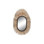 Miroir mural DKD Home Decor Miroir Naturel Noir Métal Rotin (63 x 1,5 x 92 cm)