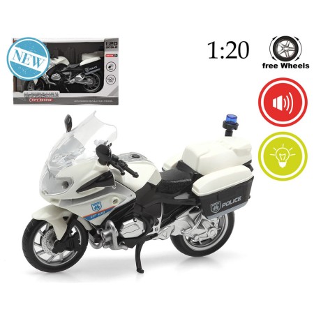 Motocyclette 22 x 14,5 cm Lumière Son Blanc