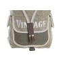 Sac à dos Casual DKD Home Decor Étoile Vintage Gris Coton Cuir (30 x 17 x 44 cm)