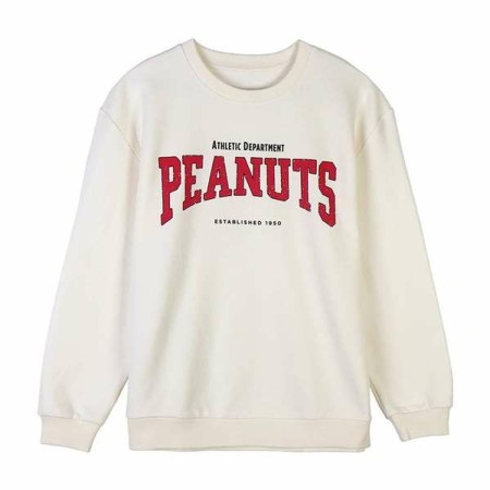 Sweat sans capuche femme Snoopy Beige S