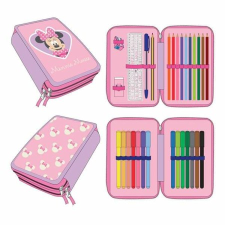 Pochette crayons Minnie Mouse Rose 12,5 x 19,5 x 4,5 cm