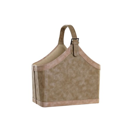 Porte-revues DKD Home Decor Beige Marron PU (40 x 19 x 50 cm)