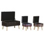 Lot de paniers Home ESPRIT Marron Multicouleur Polyuréthane Bois Vintage 70 x 40 x 45 cm (3 Unités)