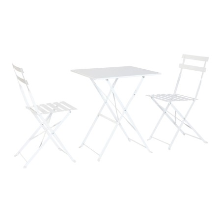 Ensemble Table + 2 Chaises Home ESPRIT Blanc 60 x 60 x 71 cm