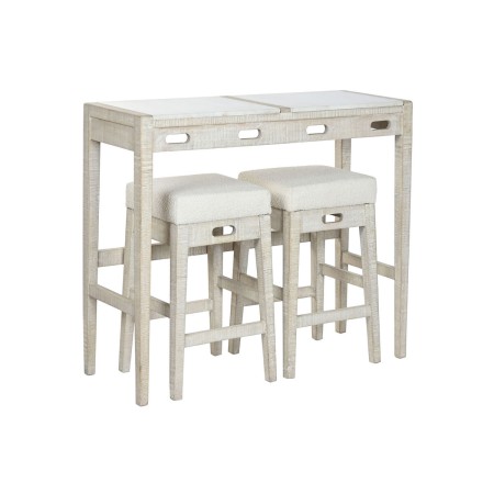 Ensemble Table + Chaises Home ESPRIT Blanc Naturel 112 x 40 x 96 cm