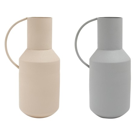 Vase DKD Home Decor Beige Métal Moderne (14 x 11 x 25 cm) (2 Unités)