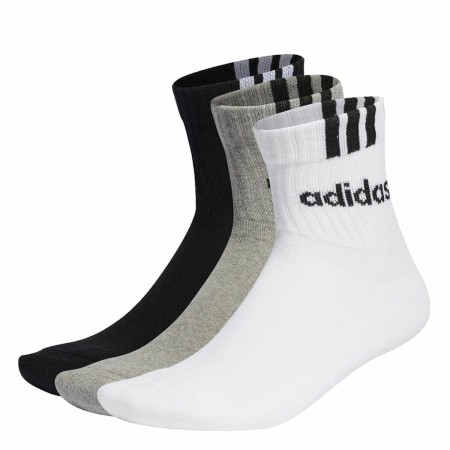 Chaussettes de Sport Adidas Linear Quarter Blanc 46-48