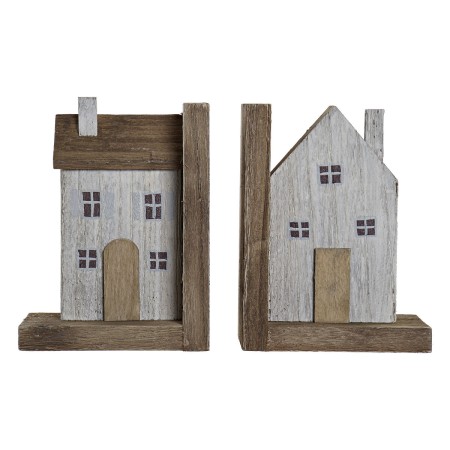 porte-livre DKD Home Decor Naturel MDF Maisons (12 x 9 x 16 cm)