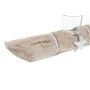 Bougeoir DKD Home Decor Verre Marron Transparent Blanc Bois de manguier (58,5 x 8 x 10 cm)