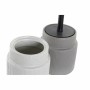 Escobilla para el Baño DKD Home Decor Gris claro Gris oscuro Acero Gres Scandi 10 x 10 x 39 cm (2 Unidades)
