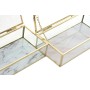 Caja-Joyero DKD Home Decor Dorado Metal Cristal 20 x 11 x 5 cm 22 x 12 x 7 cm (2 Unidades)