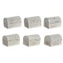 Caja-Joyero DKD Home Decor Blanco Dorado Aluminio Madera de mango 7,5 x 5,3 x 5,3 cm (6 Unidades)