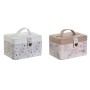 Caja-Joyero DKD Home Decor Azul Gris Camel Rosa claro Poliuretano Espejo 17 x 12 x 10 cm (2 Unidades)