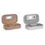 Caja-Joyero DKD Home Decor Azul Gris Camel Rosa claro Poliuretano Espejo 18,5 x 10 x 5 cm (2 Unidades)