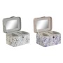 Caja-Joyero DKD Home Decor Blanco Gris Lila Rosa claro Poliuretano Espejo 17 x 12 x 10 cm (2 Unidades)