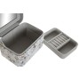 Caja-Joyero DKD Home Decor Blanco Gris Lila Rosa claro Poliuretano Espejo 17 x 12 x 10 cm (2 Unidades)