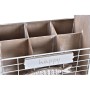 Range Bouteilles DKD Home Decor Métal Bois Marron Blanc (26 x 15 x 27 cm)