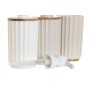 Set de Baño DKD Home Decor Blanco Beige Bambú Poliestireno 16 x 9 x 18 cm 3 Piezas (2 Unidades)
