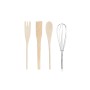 Pot pour ustensiles de cuisine DKD Home Decor Métal Dolomite Bois MDF 12 x 12 x 22 cm (2 Unités)