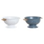 Draineur DKD Home Decor Bleu Blanc Bambou Acier inoxydable 30 x 24,5 x 14 cm (2 Unités)
