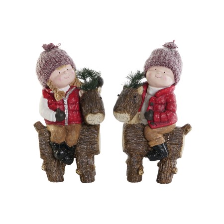 Adorno Navideño DKD Home Decor Multicolor Niños 18 x 24 x 45 cm (2 Unidades)
