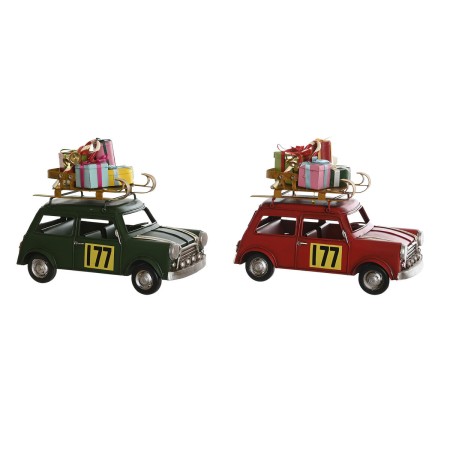 Décorations de Noël DKD Home Decor Rouge Vert 25 x 12,5 x 19,5 cm (2 Unités)