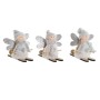 Adorno Navideño DKD Home Decor Blanco Gris Hada 12 x 8 x 10 cm (3 Unidades)