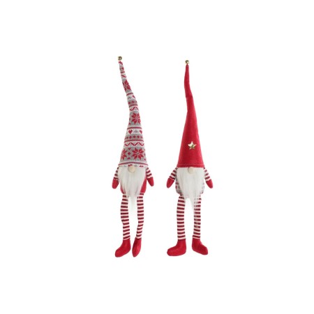 Décorations de Noël DKD Home Decor Blanc Rouge Gnome 10 x 7 x 57 cm (2 Unités)