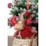 Adorno Navideño DKD Home Decor Rojo Gris Reno 27 x 19 x 32 cm (2 Unidades)