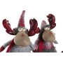 Adorno Navideño DKD Home Decor Rojo Gris Reno 27 x 19 x 32 cm (2 Unidades)