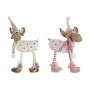 Décorations de Noël DKD Home Decor Blanc Rose Renne 12 x 20 x 40 cm (2 Unités)