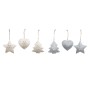 Decoración Colgante DKD Home Decor Blanco Gris Metal 7 x 2 x 7 cm (6 Piezas) (2 Unidades)